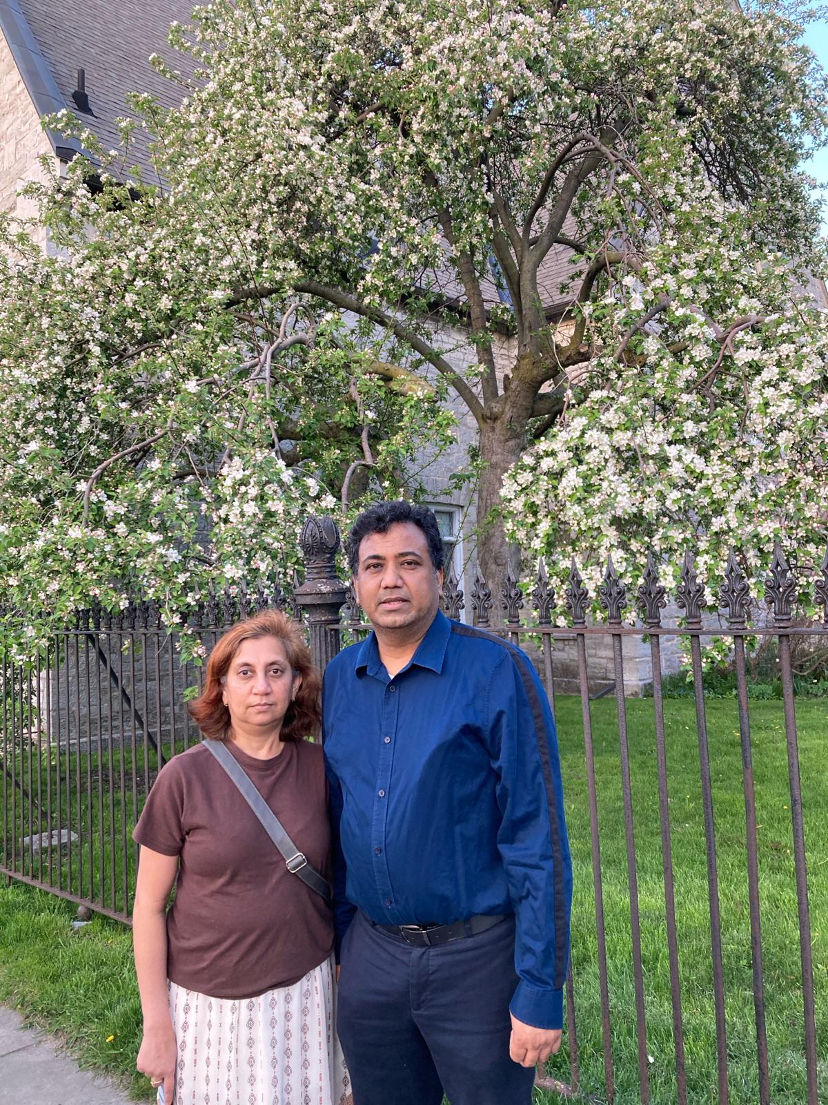 Dr. Prakash Dayal with his wife in Kingston